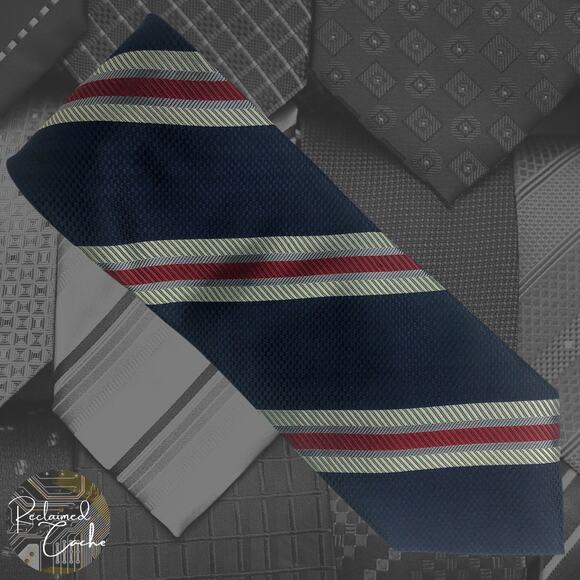 Blue and Red Diagonal Stripe Tie - Picture 1 of 5